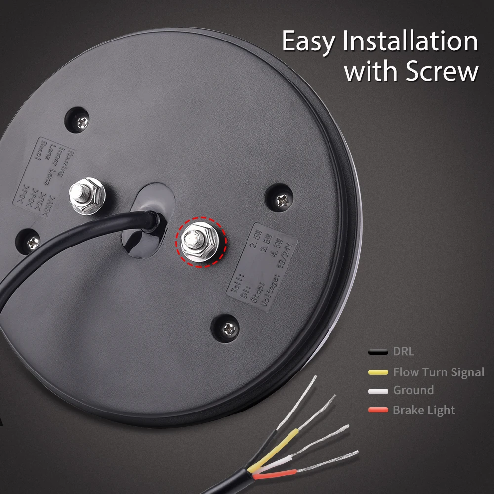 Новый 2 шт. 5 3 &quotянтарный круглый светодиодный фонарь для прицепа с стоп-сигналом