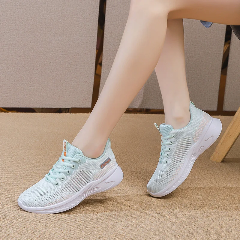 Non-Slip Breathable Sneakers Women's Casual Shoes Student Sneakers Fashion Ladies Travel Shoes Round Toe Lace Up Footwear