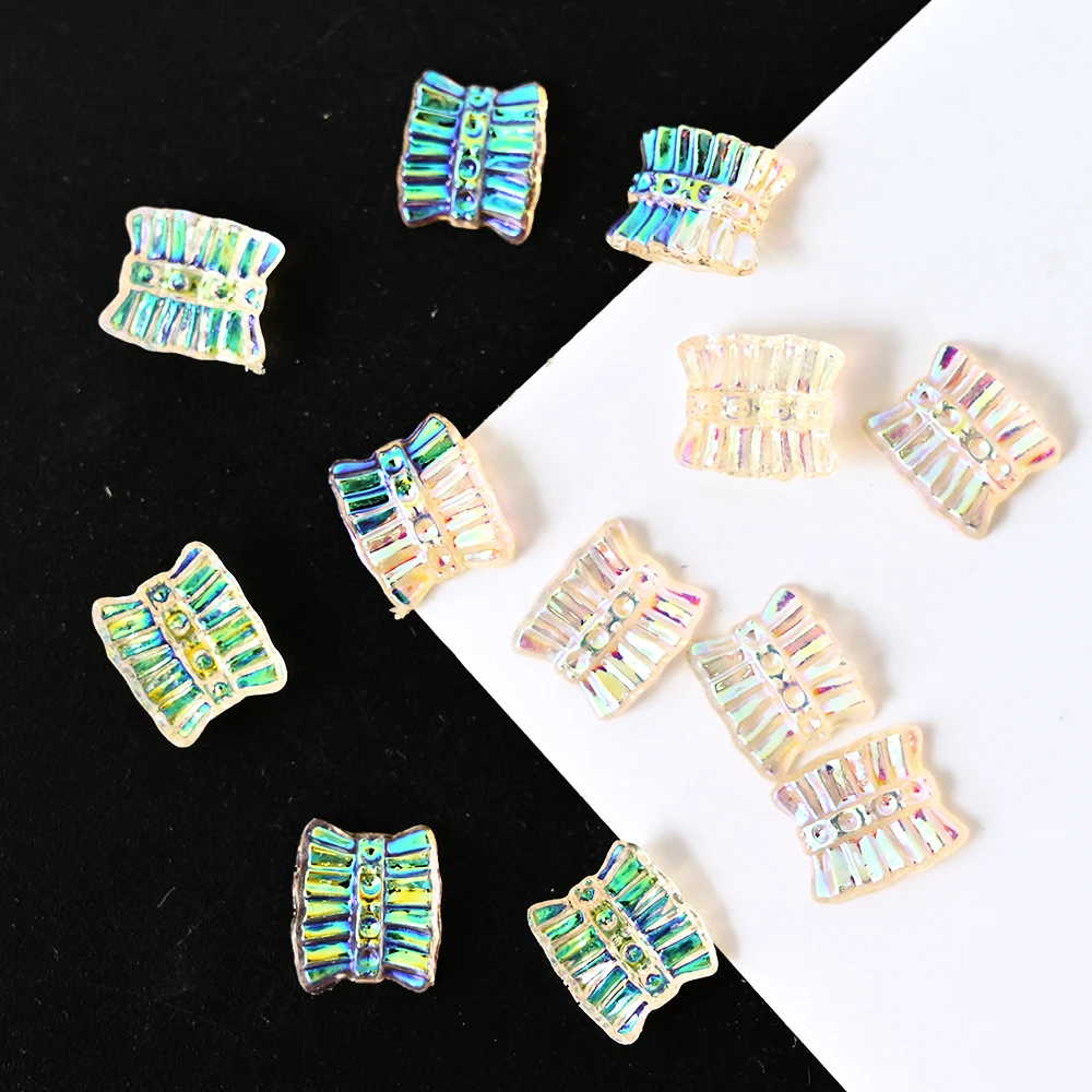 

Japamese Sweet Candy Color Nail Charms Transparent Discoloration Nail Accessories Resin Pleated Skirt Multi-Colors Nail Charm