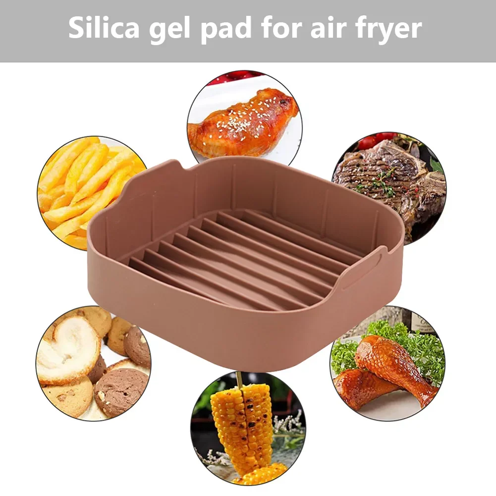 

Air Fryer Plate with 2pcs Gloves Silicone Oven Baking Tray Heat-insulation Waterproof for Kitchen Oven Steamer Cooker Tool