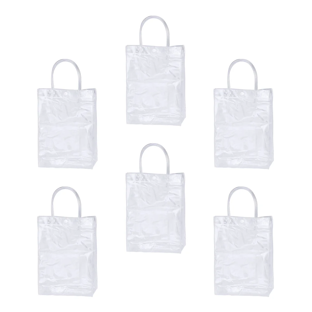 

6 Pcs Plastic Bag Clear Tote See Through Tote Bag Candy Bag Bouquet Packaging Bags Clear Bouquet Bags Pvc Clear Bag Banquet