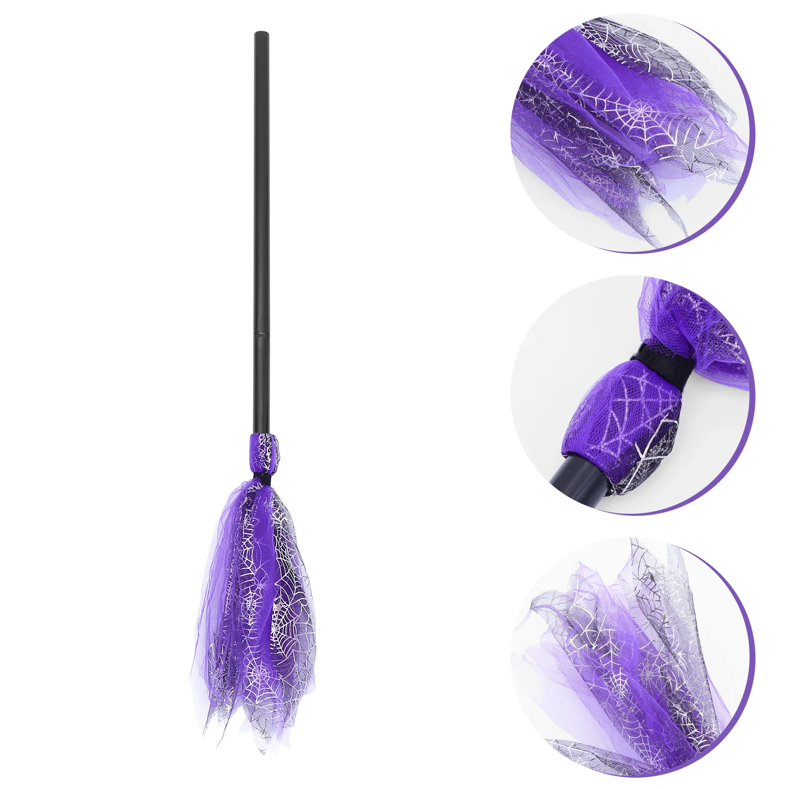 

Broom Witch Broomstick Kids Costume Prop Props Cosplay Witches Party Flyingdecoration Wizard Gauze Supplies Accessorieshaunted