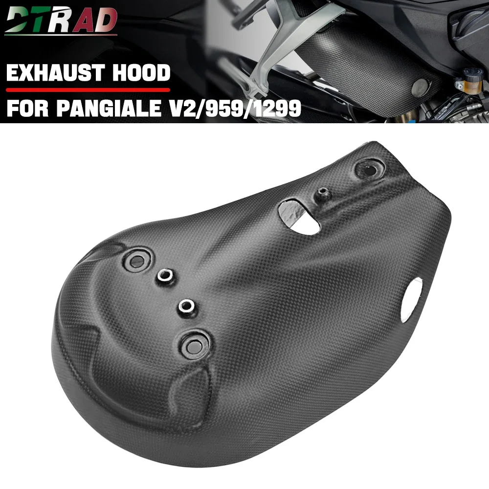 

Для DUCATI Panigale V2 959 1299, крышка выхлопной трубы из настоящего углеродного волокна, защита выхлопного капота мотоцикла, теплозащитный экран, матовый обтекатель