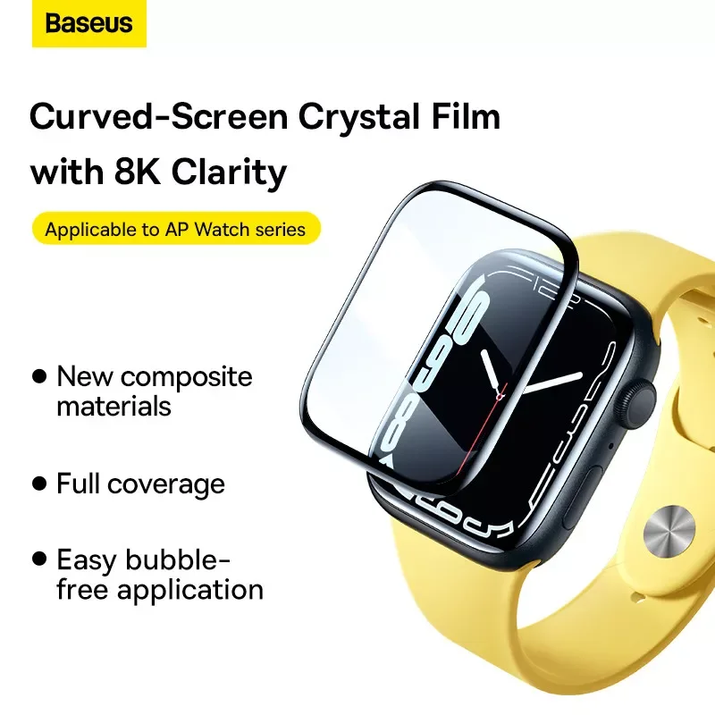 

2Pcs Tempered Glass Film Watch 4/5/6/7/SE Screen Protector Film 40/41/44/45mm Full-coverage Protective Film