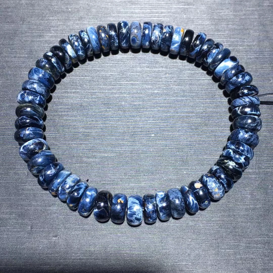 

Natural Blue Fire Pietersite Abacus Beads Bracelet Chatoyant 8.2x4mm Cat Eye Namibia Pietersite Stone Jewelry AAAAA