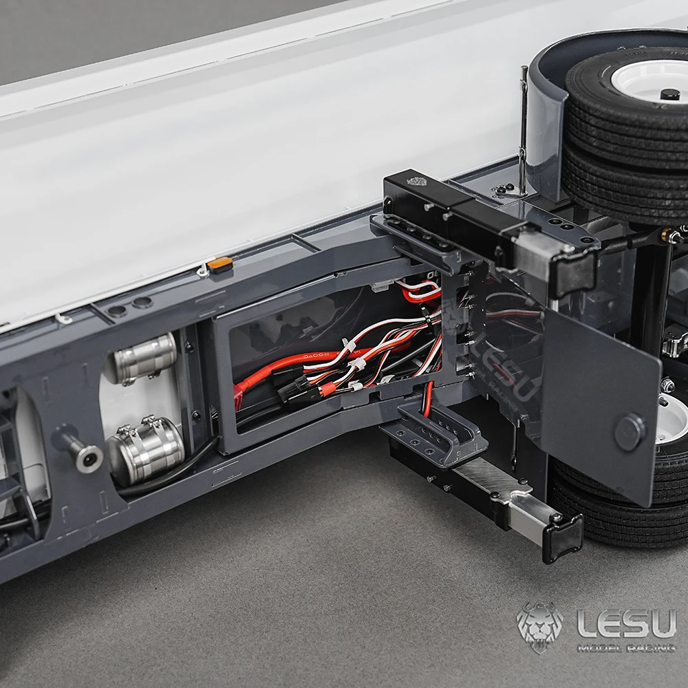 1/14 LESU металлический 3-осевой комплект гидравлического самосвала неокрашенный