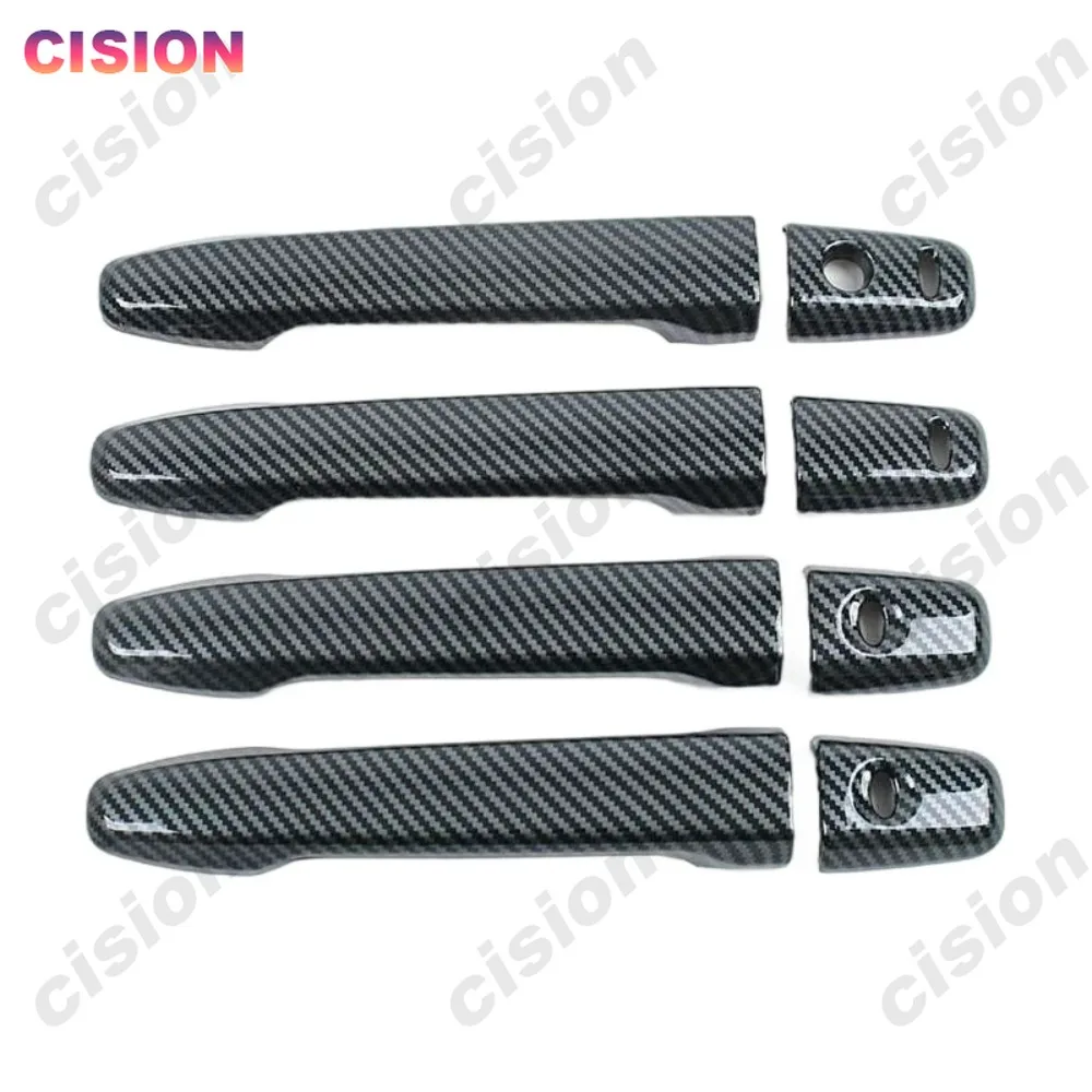 

Углеродное волокно, черный хром, дверная ручка автомобиля, рамка, панель, накладка, наклейка из АБС-пластика для Mitsubishi Delica D5 L300 2019-2026