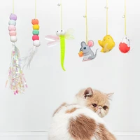 hanging automatic interactive cat toy funny mouse toys cat stick with bell toy