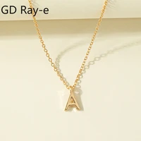 fashion gold chain initial charms necklace for women pendant metal letters jewelry cute letters single girls name necklace sweet