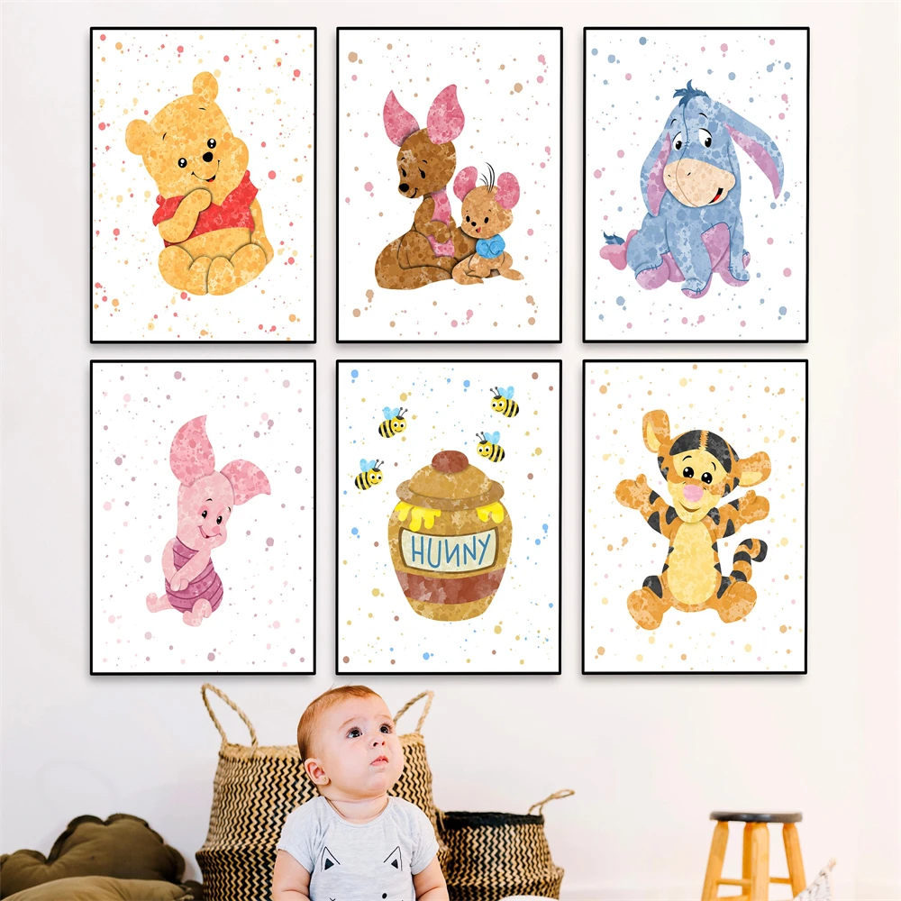 

Disney Canvas Paintings Winnie The Pooh Cartoon Poster Wall Decor Poster Retro Poster Wall Art Picture Decoration Home Decor