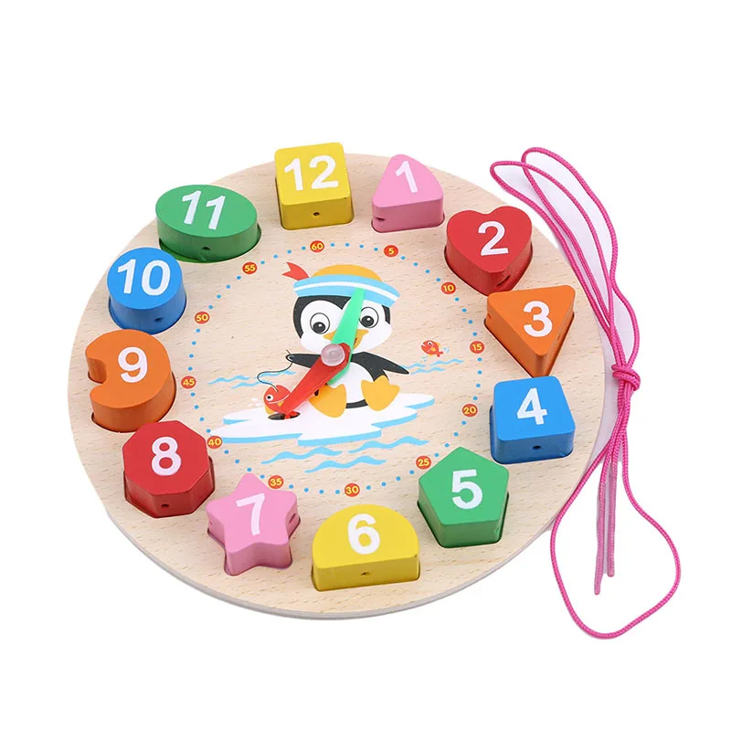 

Cartoon Animal Education Wooden Beads Digital Montessori Clock Puzzle Funny Gadget Novelty Fun Toy Birthday Gift