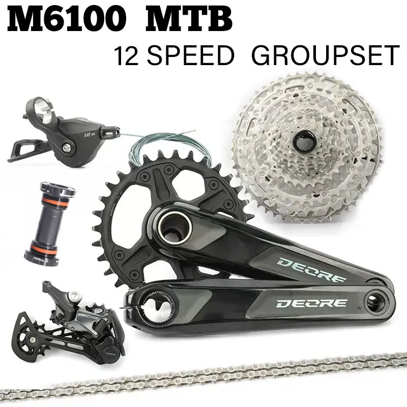 DEORE M6100 12 скоростей MTB велосипедный переключатель Groupset 32T 170 мм кривошипная система