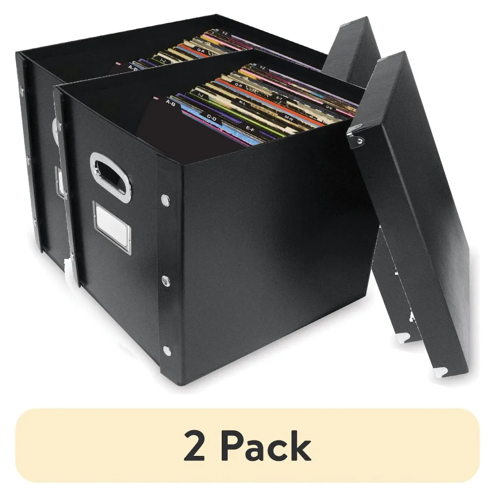 

(2 упаковки) коробка для хранения виниловых записей Snap-N-Store с 13 записей, черная, для взрослых