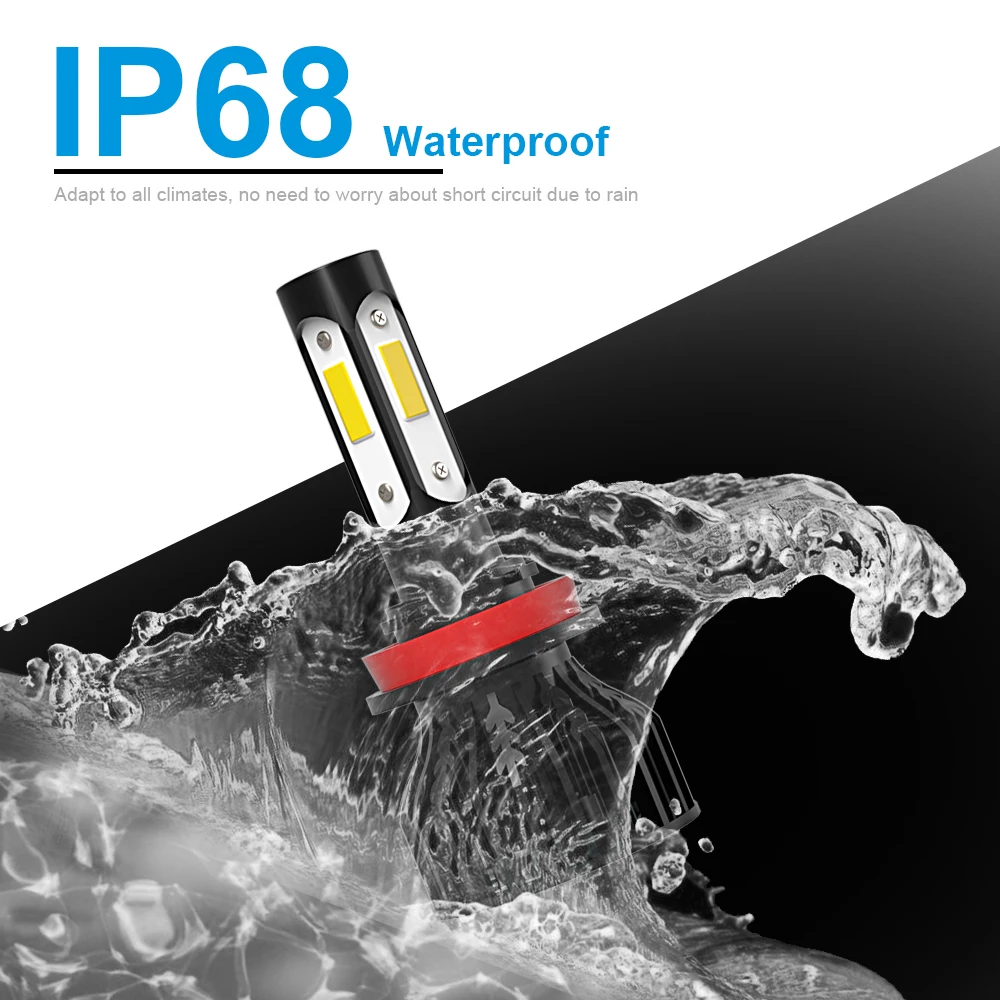 6 шт. Автомобильные противотуманные фары 130 Вт H11 H9 6000K для NISSAN Kicks 2016 2017 2018 2019 2020 2021