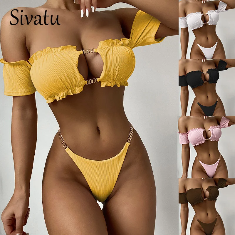 

Женский купальник Sivatu, комплекты бикини, пляжная одежда, стринги, женские бикини, трендовые купальные костюмы, танкини, купальник для женщин...