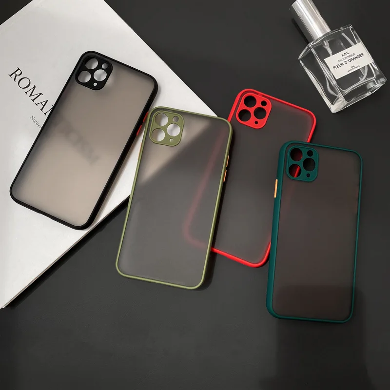 

For Apple Iphone 7 8 Plus SE 2020 X XS XR 11 Pro Max 12 13 Mini Case Soft Silicone Matte Cover Capa Camera Protection Funda