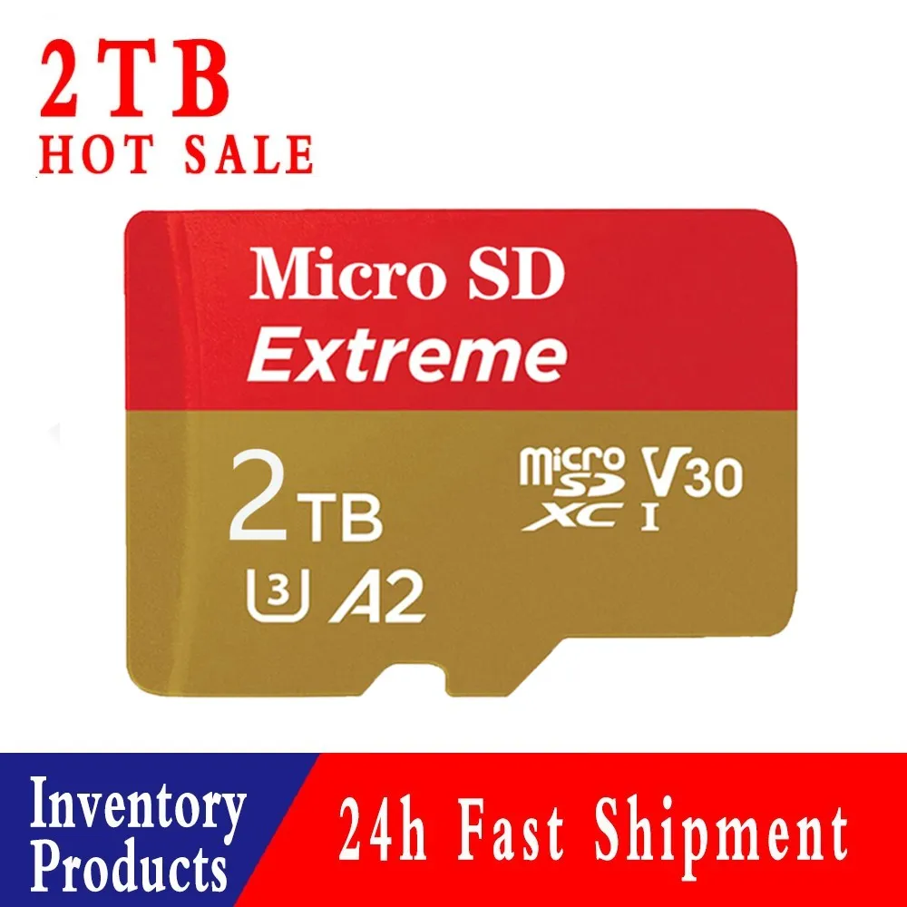 

2TB Memory Micro SD XC Card Full Size Adapter A2 U3 4K C10 Read Speed Fast 4K Video Recording For Mobile Phone Camera DJI Drone