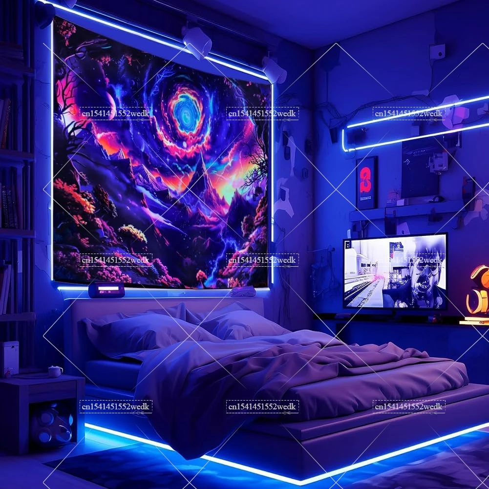 Гобелен Blacklight с изображением Галактики Космический гобелен реактивный от УФ