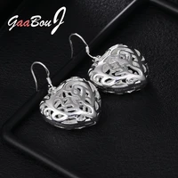 925 stamp silver color wedding love heart hollows drop earrings for women 2021 trend party jewelry gifts for women gaabou