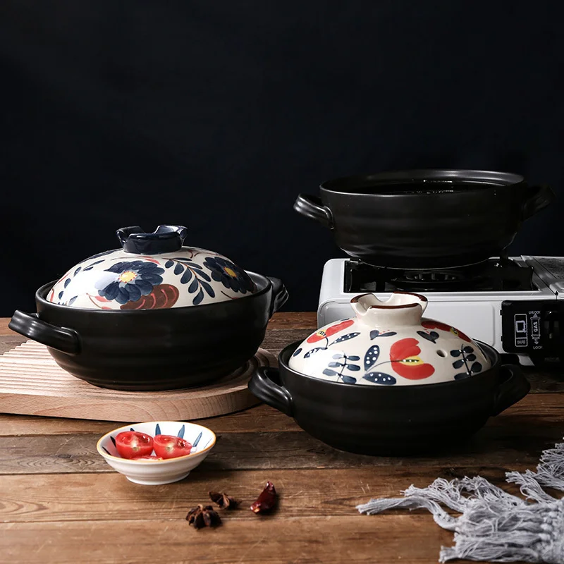 

Chinese Cookware Casserole Stew Pan With Cover Ceramic 1.5L Soup Cooking Boiler High Temperature Resistant Thick Bottom Pots