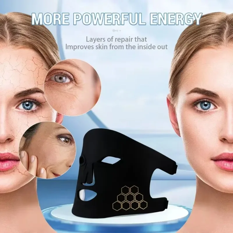 Фото IDEATHERAPY 850 660 450 нм красный свет терапия силиконовая светодиодная маска для лица водонепроницаемая портативная с перезаряжаемой батареей №1