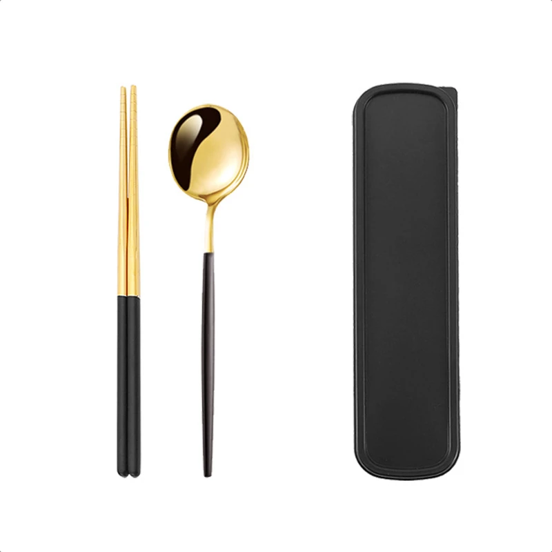 

Tourist Hiking Dishes Picnic Travel Dinner Camping Kitchen Stainless Steel Flatware Tableware Chopsticks Spoon Cutlery Sets