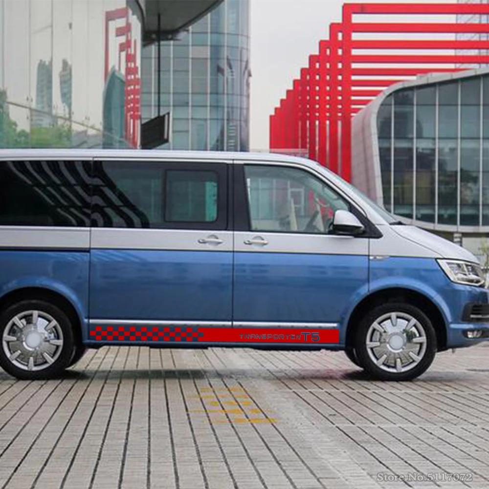 Наклейки на автомобильные двери боковые юбки наклейки для Volkswagen VW Transporter Multivan T5 T6