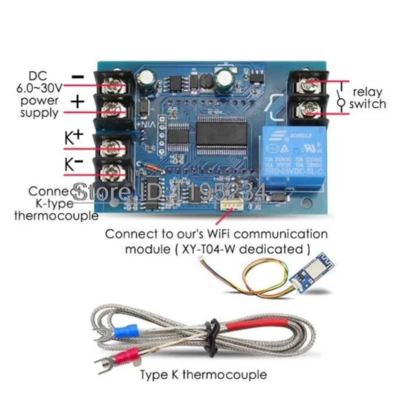 1 шт. цифровой терморегулятор K-типа