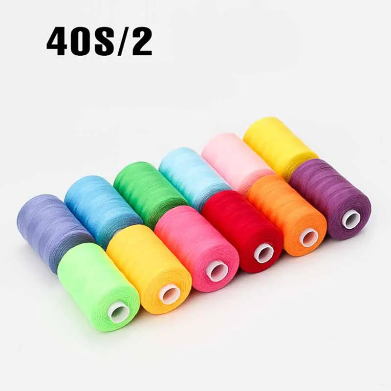 12 шт./кор. разноцветные полиэстеровые швейные нитки в рулонах ручная вышивка 1000