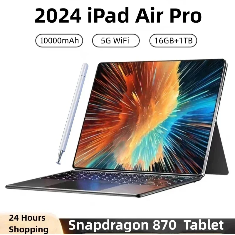 Оригинальный планшет IPad Air Pro 11 дюймов HD 4K Android 13 Snapdrago 870 16 ГБ + 1 Т 10000 мАч 5G два