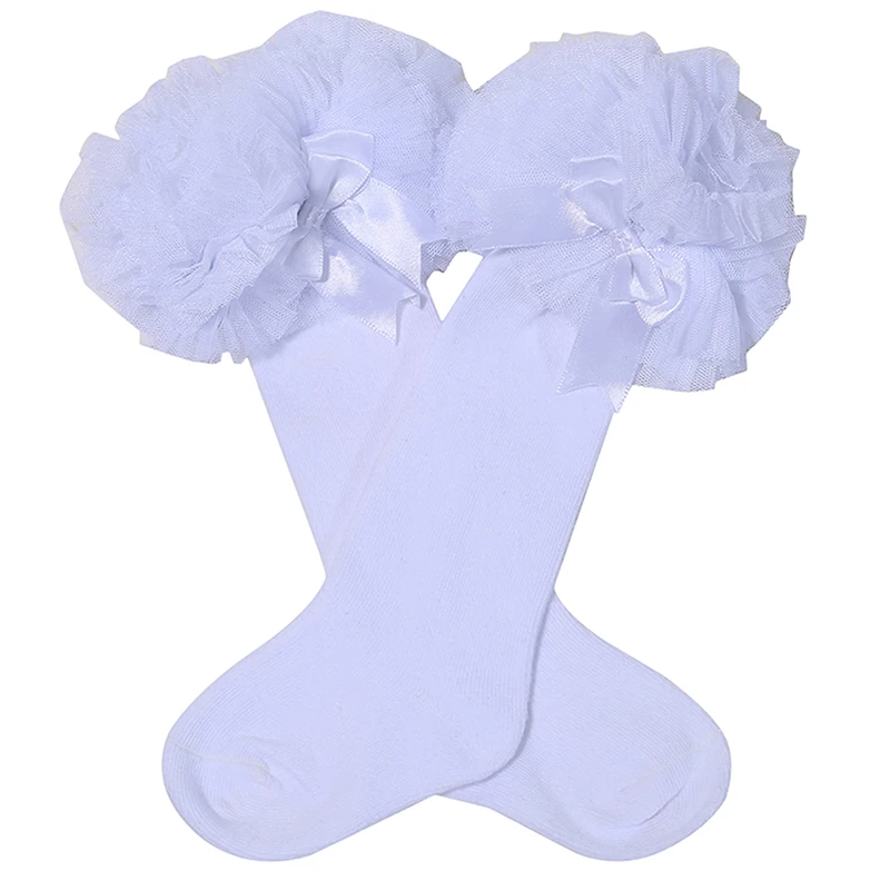 

Весенние детские носки, носки-трубы для девочек, хлопковые милые марлевые кружевные носки принцессы с бантом