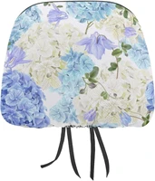 blue hydrangea funny cover for car seat headrest protector covers print interior accessories decorative