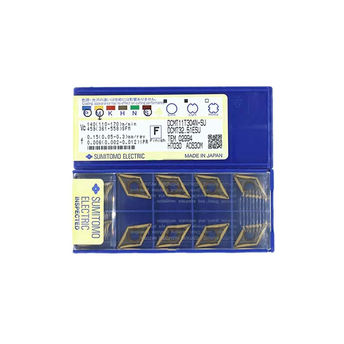 

SUMITOMO 100% Original DCMT DCMT11T308N DCMT11T304N DCMT11T302N DCMT070204N DCMT070202N SU AC630M Carbide Turning Inserts
