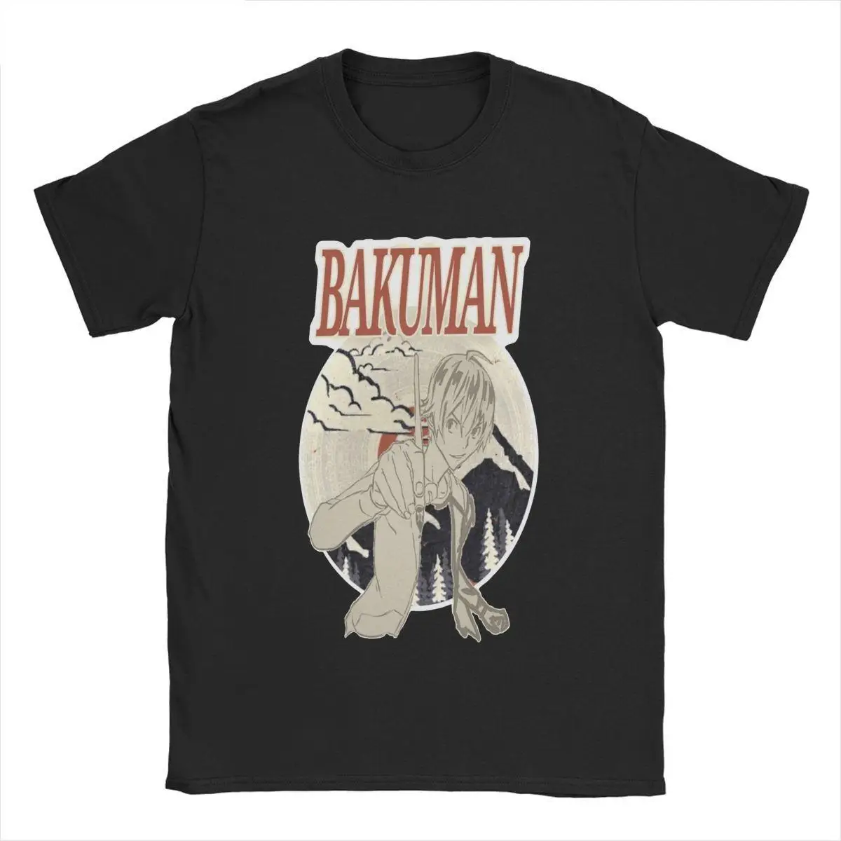 Забавные мужские футболки Bakuman Tsugumi Ohba, винтажные Аниме футболки с коротким рукавом и круглым вырезом, футболки из чистого хлопка, топы с графическим рисунком