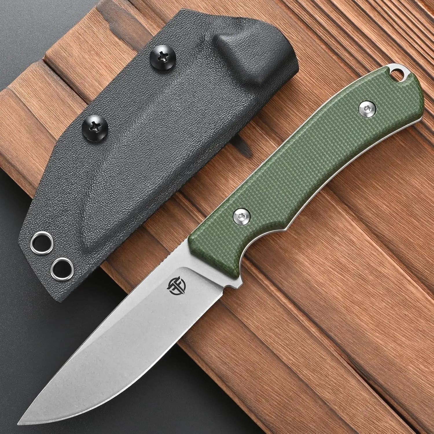Фото Нож Eafengrow FF114 с фиксированным клинком из стали 14C28N, рукоять из микарты, цельнометаллический, для активного отдыха, кемпинга, работы и выживания №4