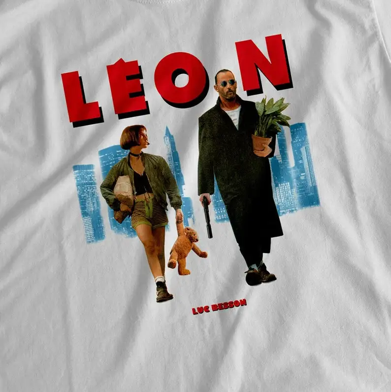 Léon: The Professional Luc Besson Jean Reno Natalie Portman 1994 г. — футболка с ретро-принтом HQ тяжелый