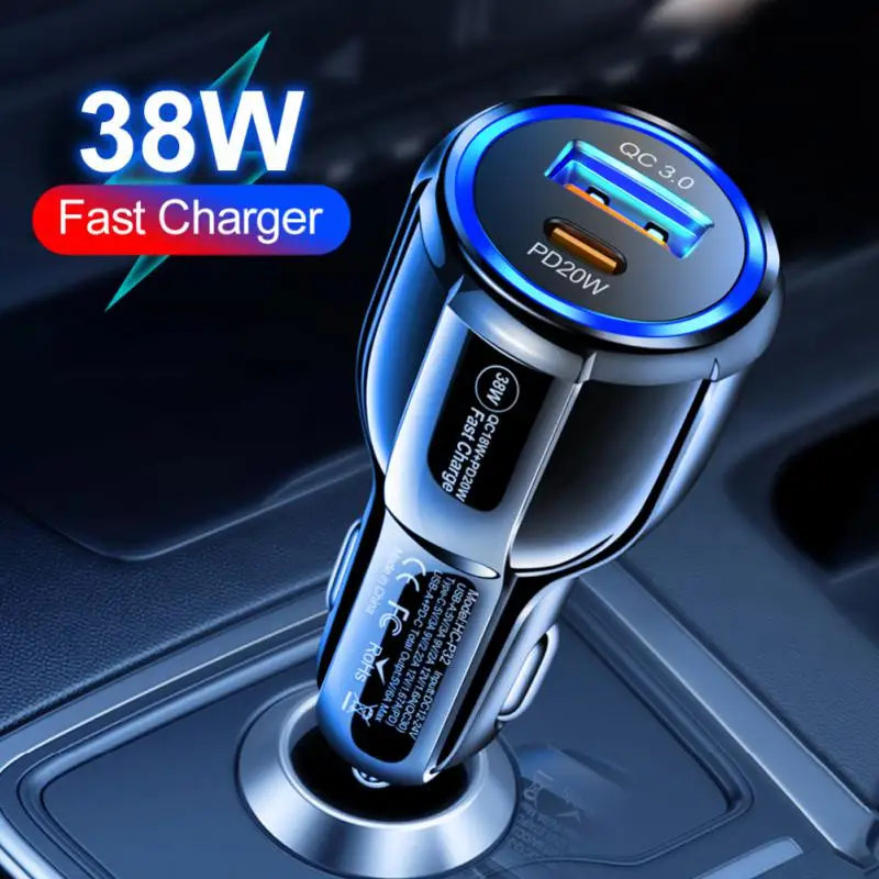 

Автомобильное зарядное устройство с двумя USB-портами, 38 Вт
