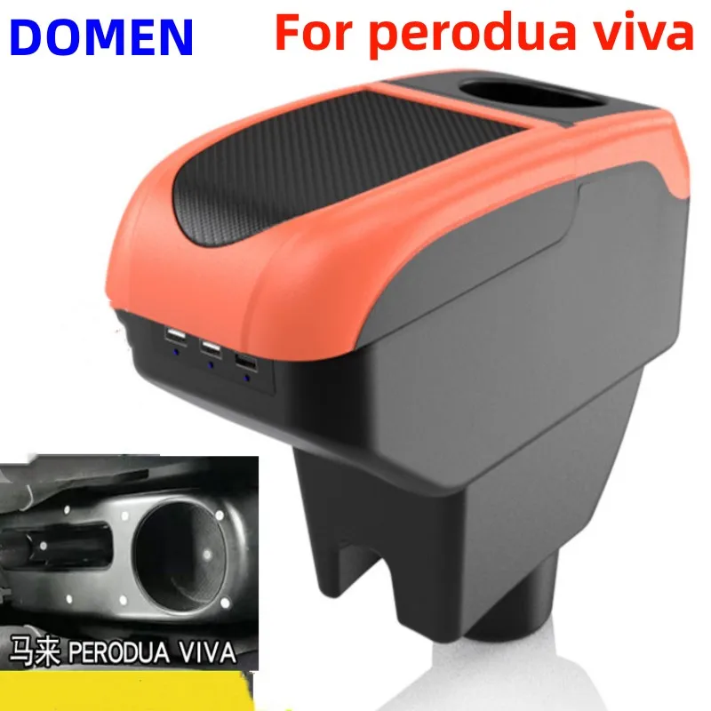 

NEW For perodua viva Armrest Box Special modified interior accessories for the central armrest box Large Space Dual Layer USB