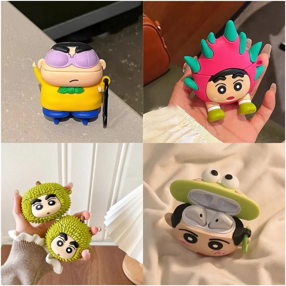 Для Apple AirPods 1/2/3 Pro 2 Женский Аниме Crayon Shin-chan мультяшная Милая коробка для наушников