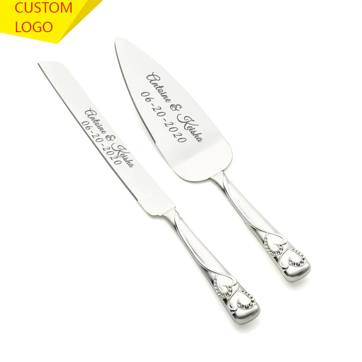 

Personalized Engraved Wedding Cake Cutter,Sparkling Love Cake Knife and Server Set,Customized Wedding Gift With Box,Party Supply