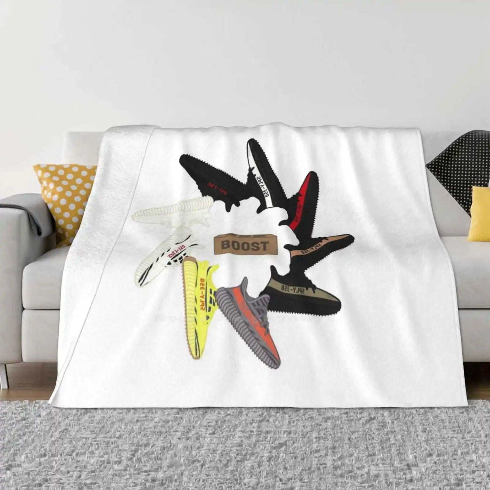 Wheel Four Seasons Удобное теплое мягкое одеяло Kanye Pablo Kicks Кроссовки Beast 350Boost 350 V2 350V2 Белый