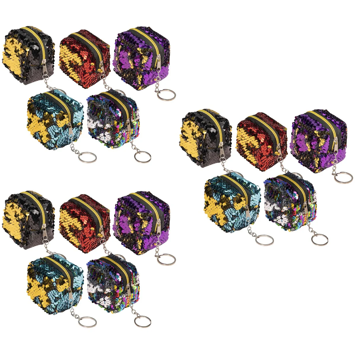 

15 pcs Portable Small Makeup Bags Small Jewelry Bag Zippered Key Ring Purse