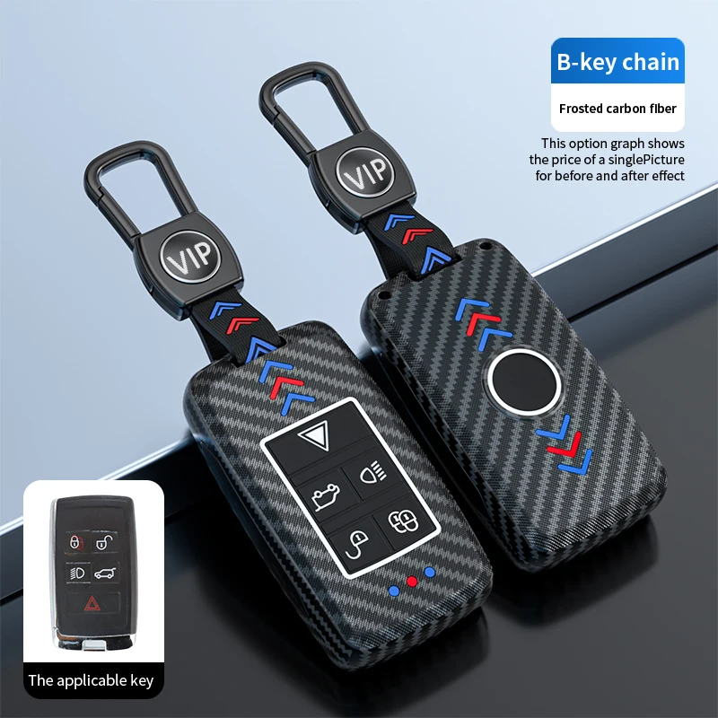 ABS Carbon Fiber Pattern Car Key Case Cover for Land Rover Range Rover Evoque Discovery Sport Velar For Jaguar XE XF E F Pace