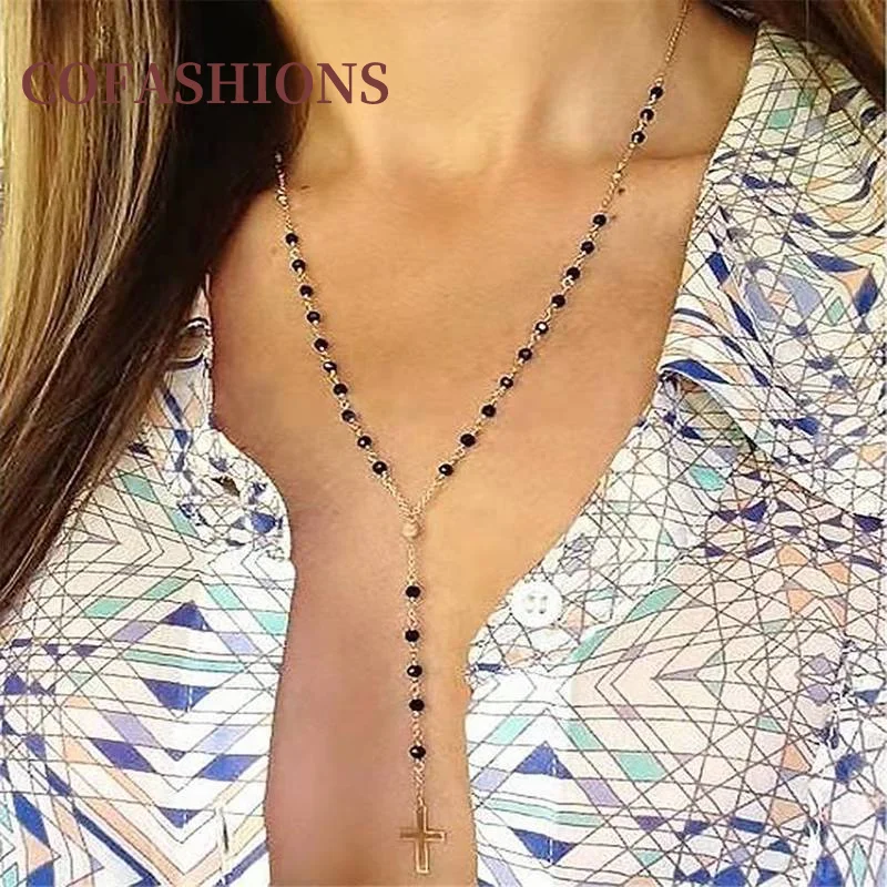 

Simple Trend Cross Pendant Necklace for Women Christian Amulet Long Pendant Chain Choker Fashion Luxury Ladies Jewelry Gift