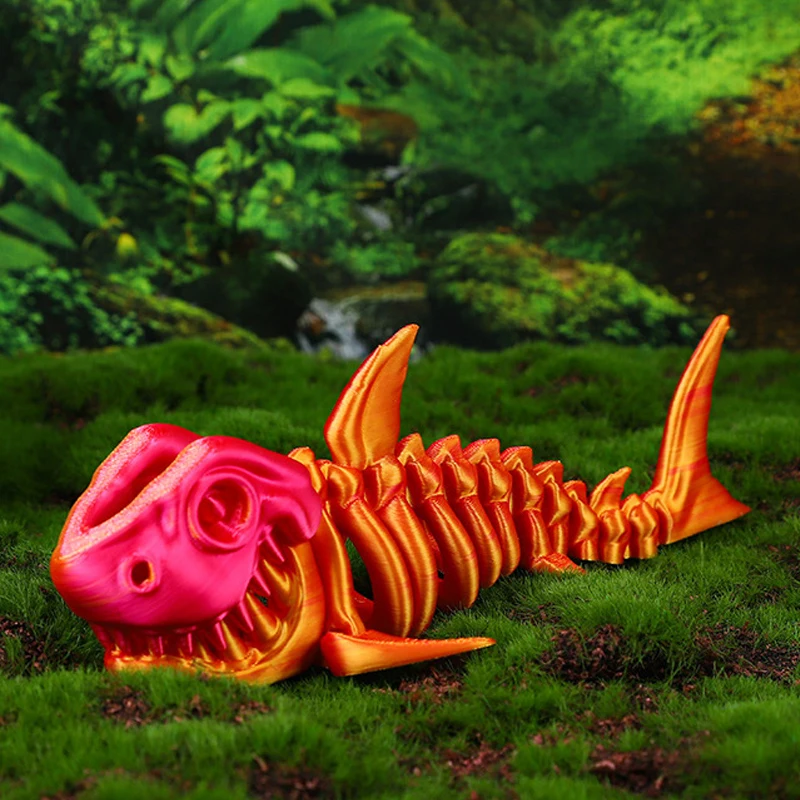 Фигурка акулы с 3d принтом и гибкими суставами настольное украшение для дома