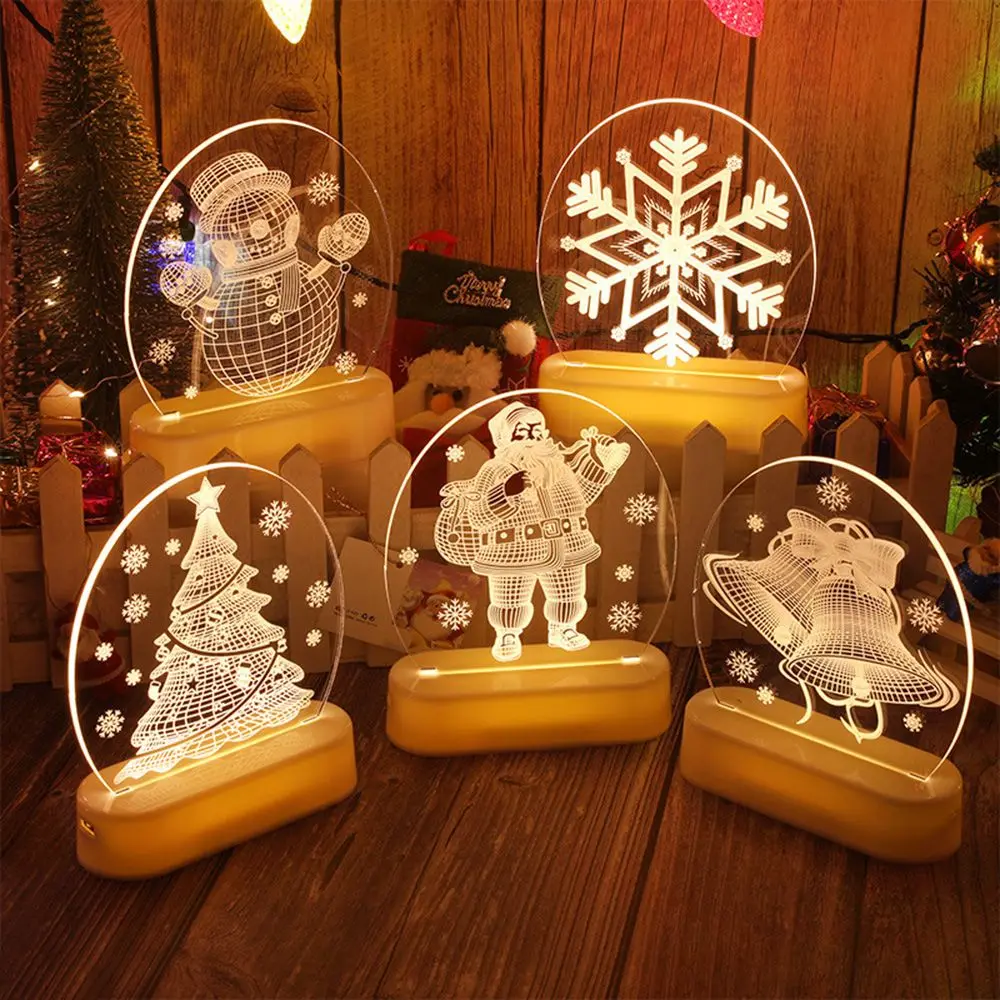 

Высококачественные 3D светильники, праздничное украшение для композиции, Рождественское украшение, декоративные светильники, светодиодные Рождественские ночники