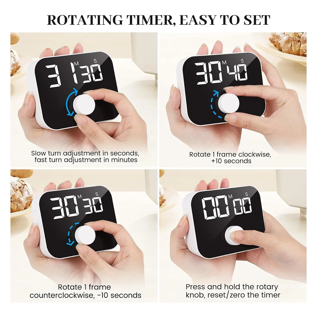 Кухонный таймер цифровой для приготовления пищи магнитный Таймер секундомера