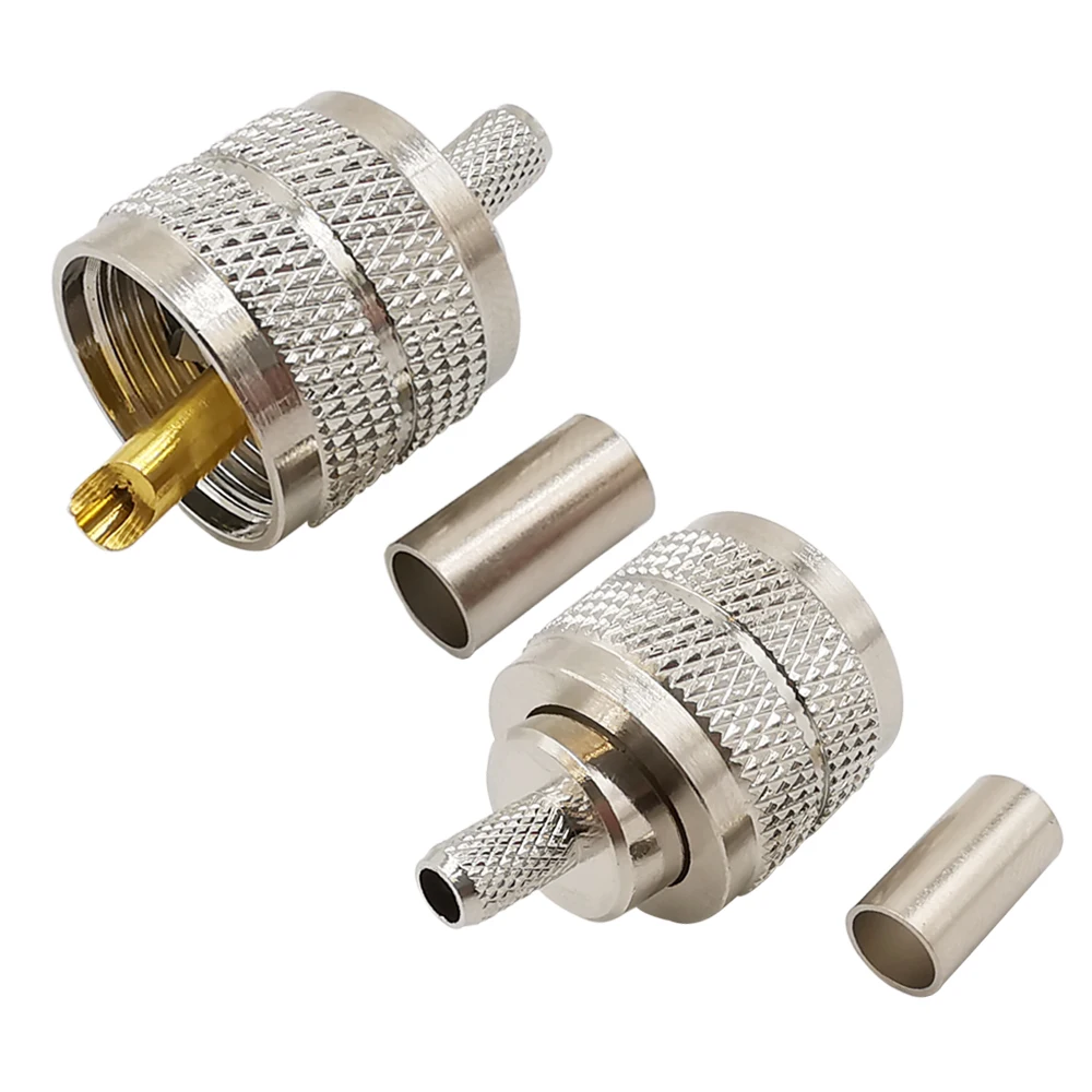 10 шт. UHF обжимная Клемма PL259 стандартная штепсельная вилка RF коаксиальный кабель адаптер Коннектор для кабеля RG58 RG142 LMR200 LMR195 RG400