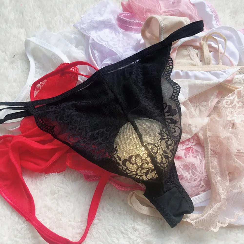 

Men Sexy Briefs Sexy Lace Underpants Sheer Sissy Pouch Panties G String Bikini Brief Thongs Underwear Fashion Bottom Shorts Pant