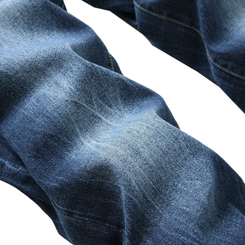 2023 Casual Streetwear Style Men's Ripped Jeans Blue Straight Fashion Brand Ripped Holes Skinny Denim Pants Free Shipping